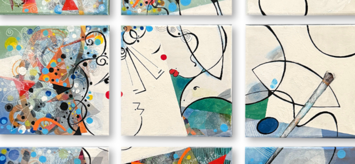 Vision d'artiste - Original Acrylic Painting on Canvas - 32.7 x 32.7 in